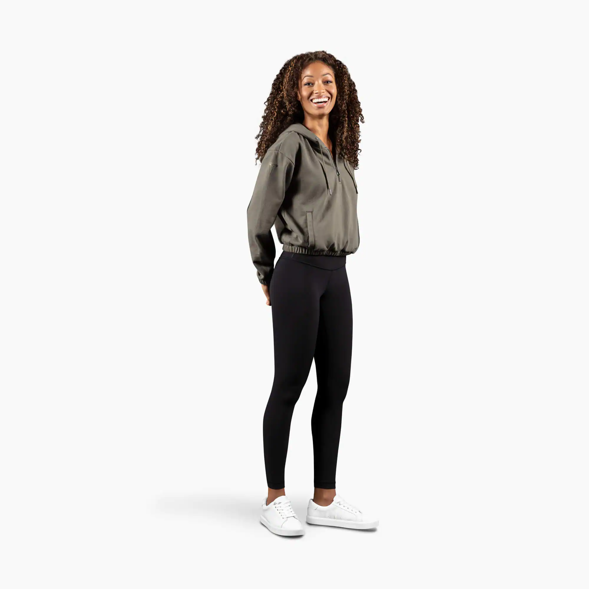 imagen product Women's Chill Half Zip Cropped Hoodie