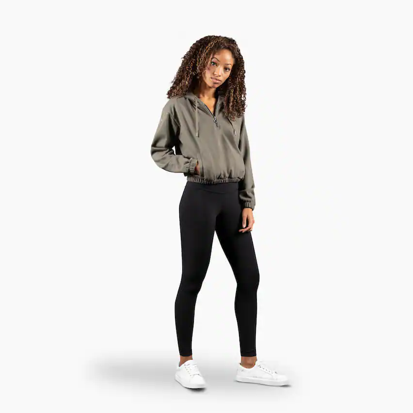 imagen product Women's Chill Half Zip Cropped Hoodie